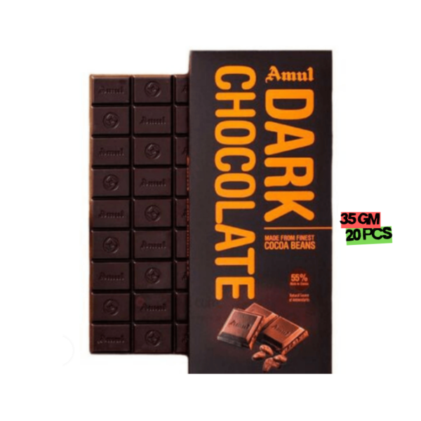 Amul Dark Chocolate (35gm x 20pcs) Box - Image 1