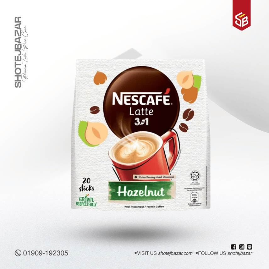 Nescafe 3 In 1 Hazelnut Coffee 20 sticks Nescafe 3 In 1 Hazelnut Coffee 20 sticks - Image 1