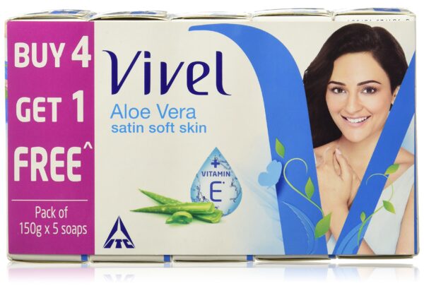 Vivel Aloe Vera Soap, 100g (Buy 4 Get 1 Free)