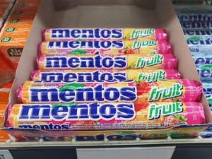 mentos orange and strawberry candy