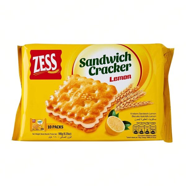 Zess Lemon Sandwich Cracker, 180 g