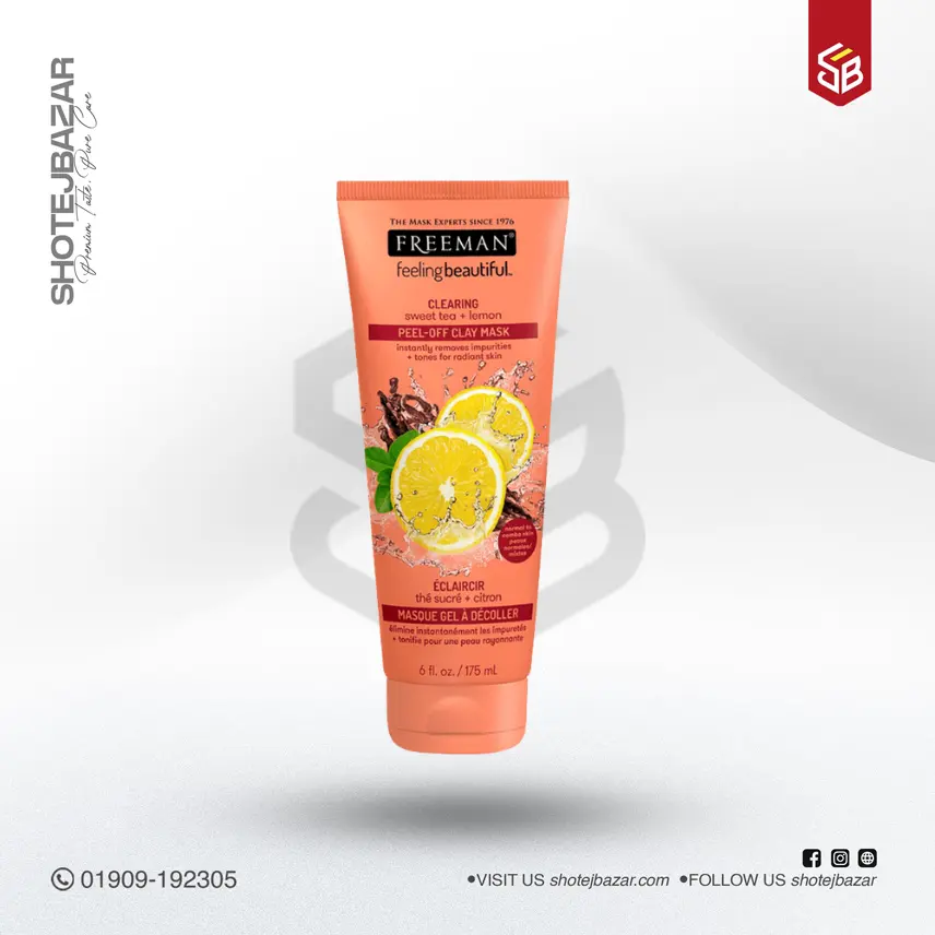 252 Freeman Clearing Sweet Tea & Lemon Peel-Off Clay Mask 175ml - Image 1