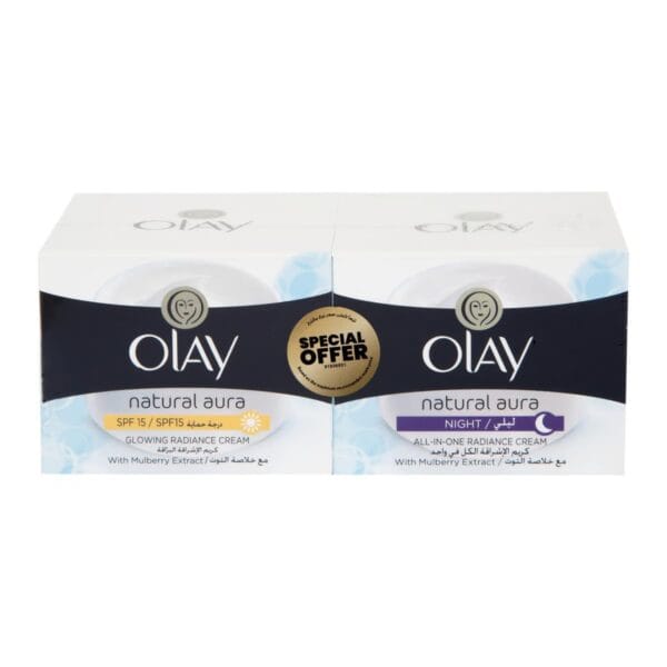 Olay Natural White Day Cream SPF15 + Night Cream, 50+50ml