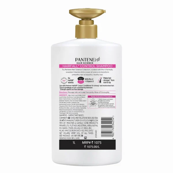 Pantene Hair Science Hairfall Control Shampoo 1000 ml - Image 2