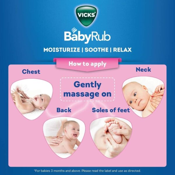 Vicks BabyRub 50ml, Specifically for Babies-Moisturize, Soothe and Relax your baby"