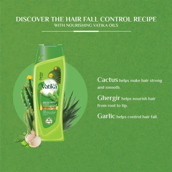 Vatika Naturals Hair Fall Control Shampoo - Cactus & Gergir 400ml