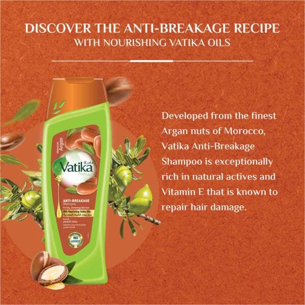 Dabur Vatika Naturals Anti-Breakage With Moroccan Argan Shampoo 400ml