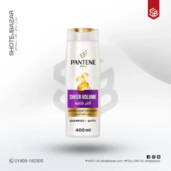 Pantene Pro-V Sheer Volume Shampoo, Boosts Hair Thickness, 400ml - Image 1