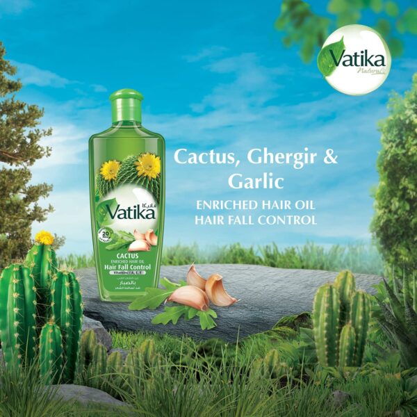 Vatika Cactus Enriched Hair Oil Hair Fall Control - 300ml - Image 2