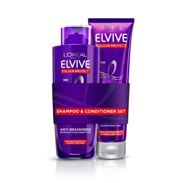 L'Oreal Elvive Colour Protect Anti-Brassiness Purple Shampoo & Conditioner Set 200ml + 200ml