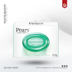 PEARS Soap, Face & Body Soap, Pure & Gentle with Lemon Flower Transparent Bar Soap (125gm)