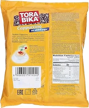 ToraBika Cappuccino No Added Sugar Instant Coffee,20 x12.5 g, Pack of 1