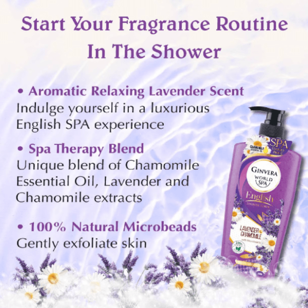GINVERA World Spa Lavender & Chamomile English Shower Scrub 750ML