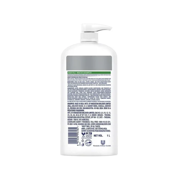 Dove Hair Fall Rescue Shampoo For Weak Hair, 1 Ltr