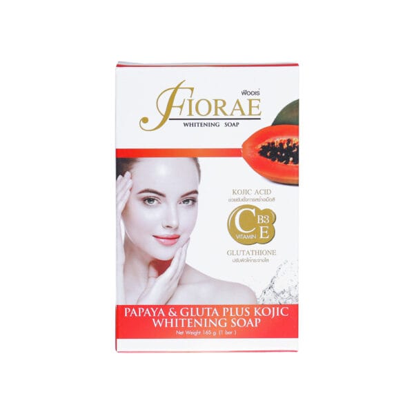 FIORAE PAPAYA & GLUTA PLUS KOJIC WHITENING SOAP 165g