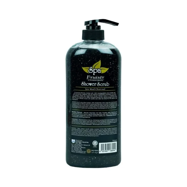 Fruiser Spa Shower Scrub Charcoal Sea Mud 730ml