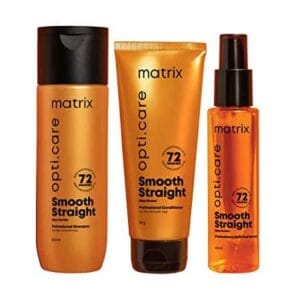 MATRIX Opti.Care Smooth Straight Shampoo (200ml), Conditioner (98g), and Serum (100ml) | Complete Anti-Frizz System for Silky Smooth Hair