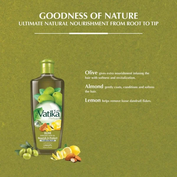 Dabur Vatika Naturals Olive Enriched Hair Oil Nourish and Protect 300ml