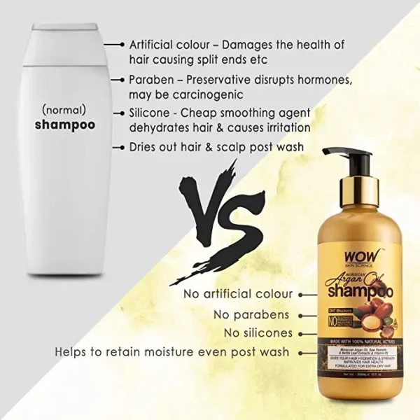 WOW Skin Science Moroccan Argan Oil Shampoo, 500 ml