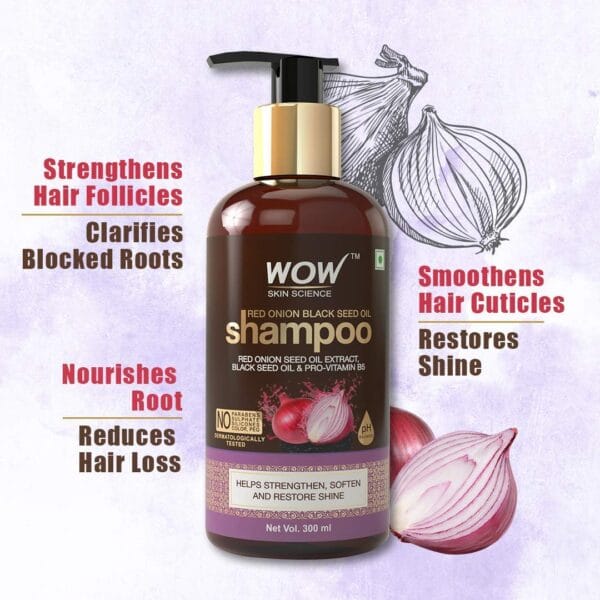WOW Skin Science Red Onion Black Seed Oil Shampoo 500ml