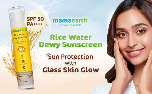 Mamaearth Rice Water Dewy Sunscreen with Rice Water & Niacinamide 50 g