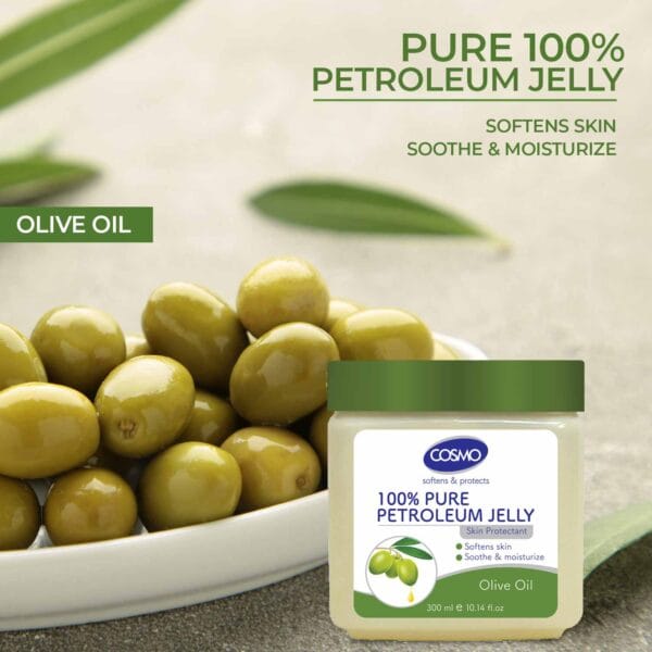 Cosmo Olive Oil 100% Petroleum Jelly 300ml | Soothe & Moisturize | Softens Skin | For Men & Women