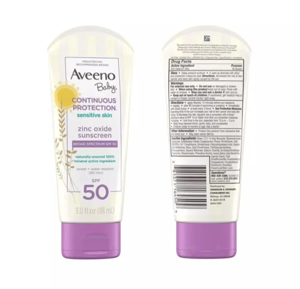 Aveeno Baby Zinc Oxide Sunscreen From 6m+ 88ml