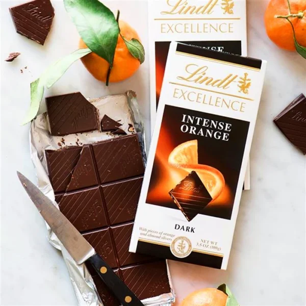 Lindt EXCELLENCE Orange Intense Dark Chocolate Bar, 100g