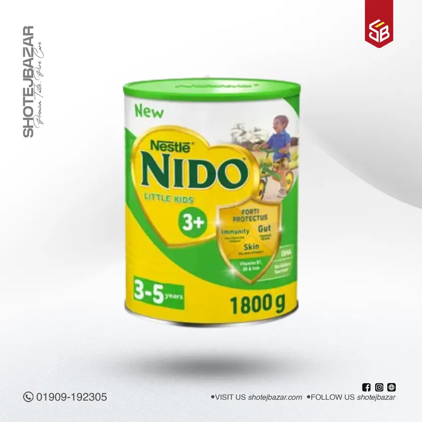 “Nestle Nido 3+ Little Kids Baby Milk Formula, from 3-5 Years, Tin 1800g