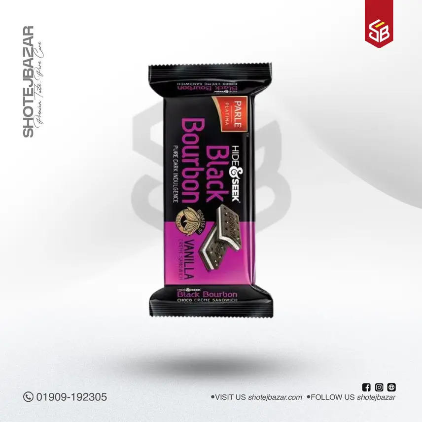27 Parle Hide & Seek Black Bourbon Vanila Creme Biscuit, (100gm x 6pack) - Image 1