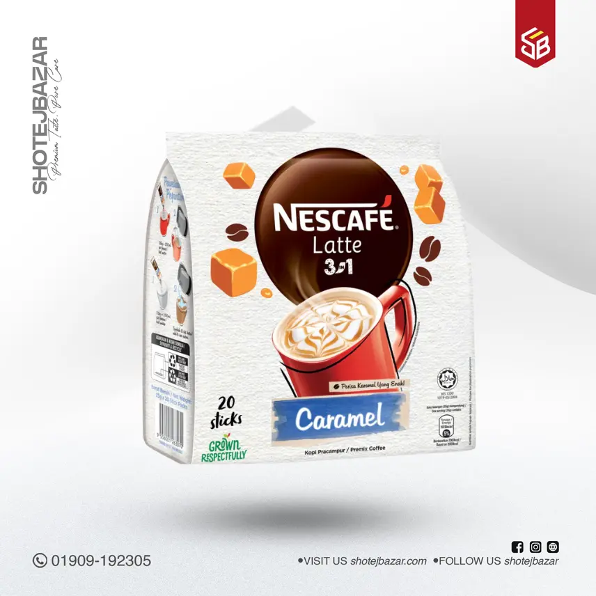 29 Nescafe Mild & Smooth, Latte Caramel, Coffee, 20 sticks - Image 1