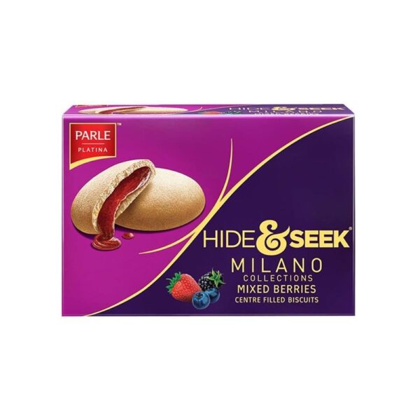 Parle Milano Hide & Seek Centre Filled Mixed Berries Biscuits, 125g Pack