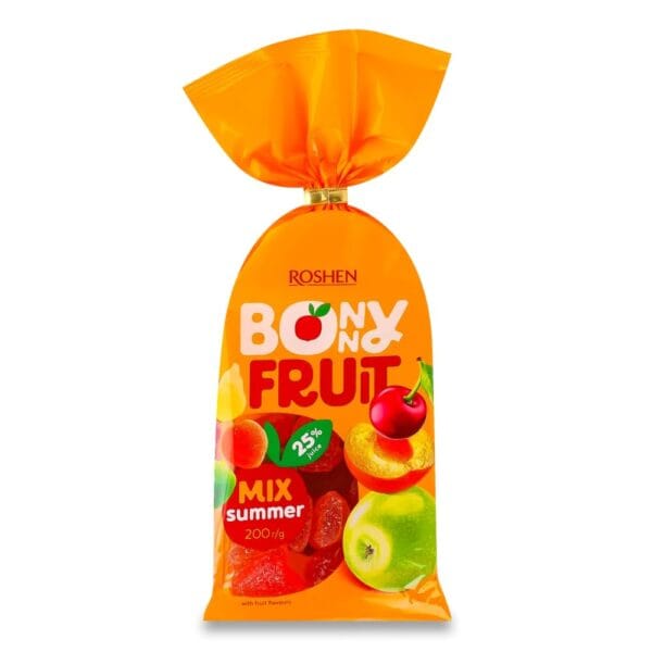 Roshen Bonny Mixed Summer Fruits Jelly Candies, 200 g, White