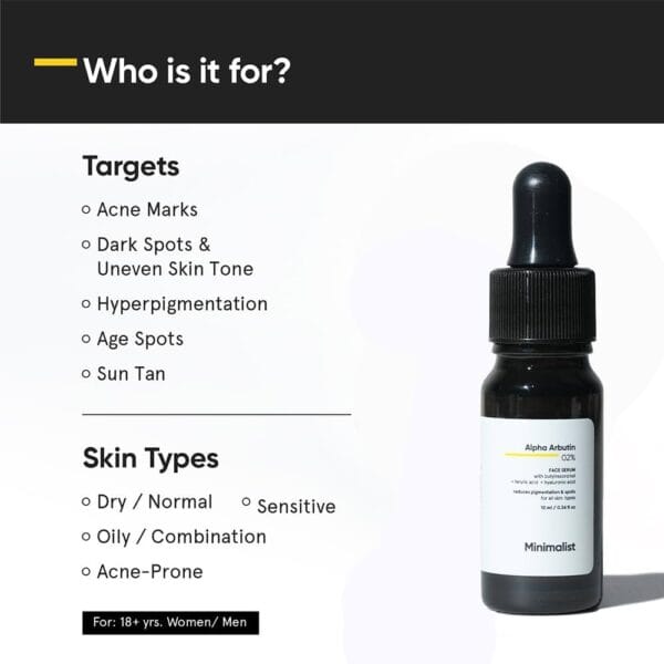 Minimalist 2Percent Alpha Arbutin Serum for Pigmentation and Dark Spots Removal - 30 ml