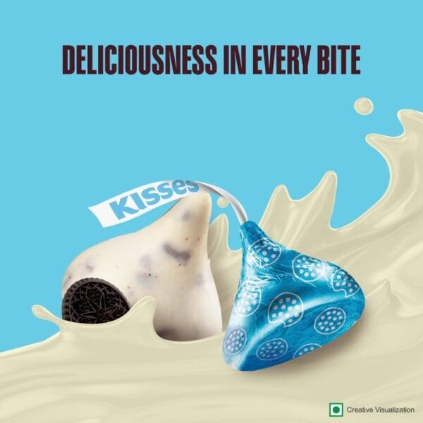 HERSHEY'S Kisses Cookies 'N' Creme Chocolate Melt-In-Mouth Delights Individually Wrapped 100.8Gram