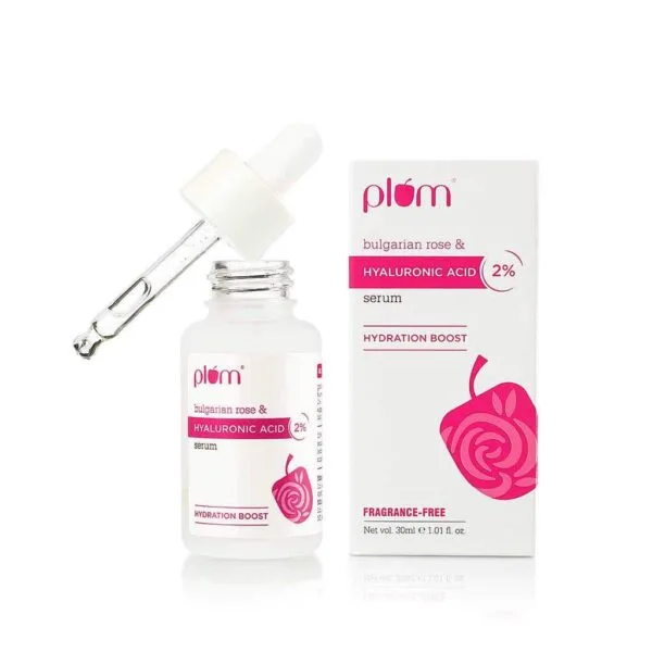 Plum 2% Hyaluronic Acid Fragrance Free Face Serum with Bulgarian Rose 30 ml