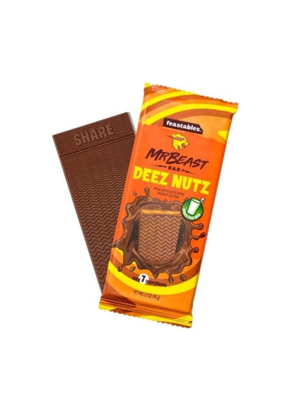 Feastables MrBeast Milk Chocolate With Peanut Butter Deez Nutz Bar 60g