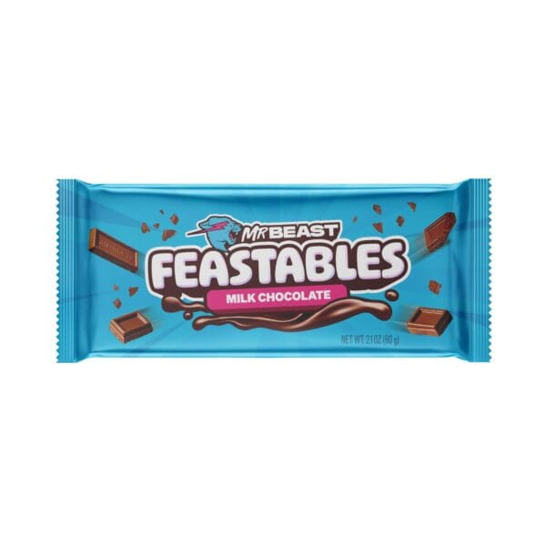 Feastables by MrBeast Milk Chocolate KING Size Chocolate Bar, 2.1oz 60g