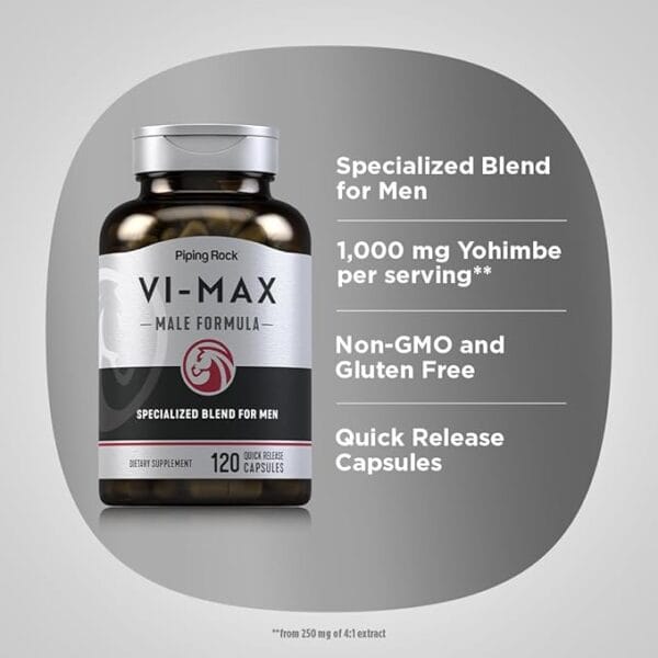 Piping Rock Vi-Max 120 Capsules Male Formula Specialized Blend