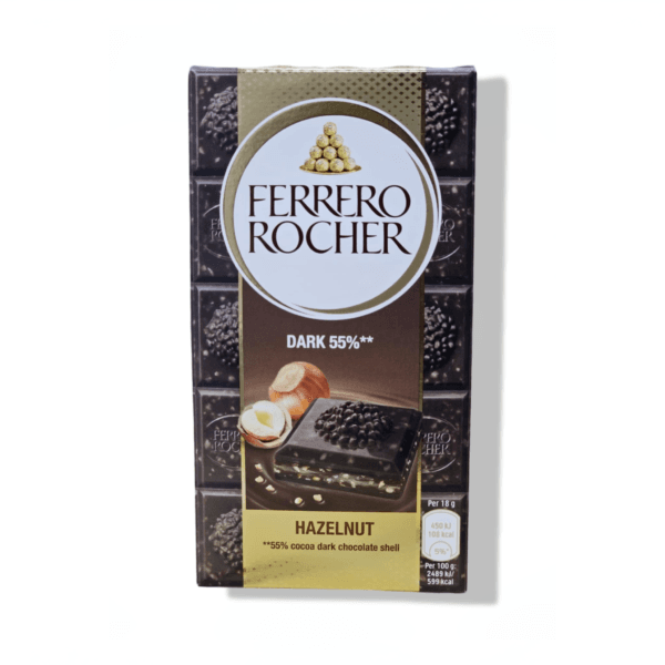 Ferrero Rocher Premium Chocolate Bar, Dark Chocolate Hazelnut, ​3.1 oz 90gm