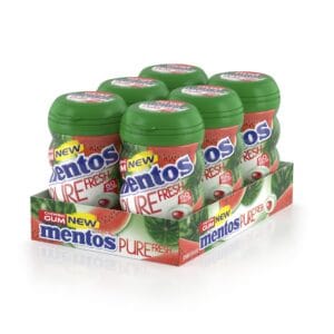 Mentos Pure Fresh Watermelon Flavour Chewing Gum, 6 X 87.5g - Pack of 1