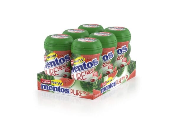 Mentos Pure Fresh Watermelon Flavour Chewing Gum, 6 X 87.5g - Pack of 1
