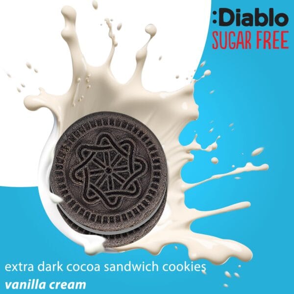 Sandwich Vanilla Cookies with Cocoa Cream sugars-free (4x44g) 176g Diablo