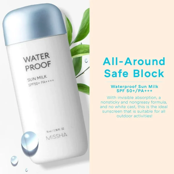 Missha All Around Safe Block Waterproof Sun Milk SPF50+/PA+++ 70ml