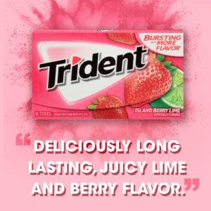 Trident Island Berry Lime Sugar Free Gum Imported, 14 Sticks