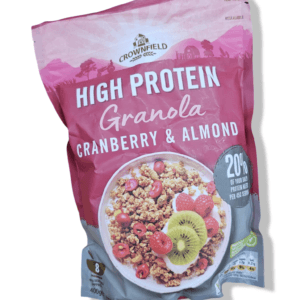HIGH PROTEIN GRANOLA Oats & Soya Protein Crisps Almond Walnuts Cranberry 400g