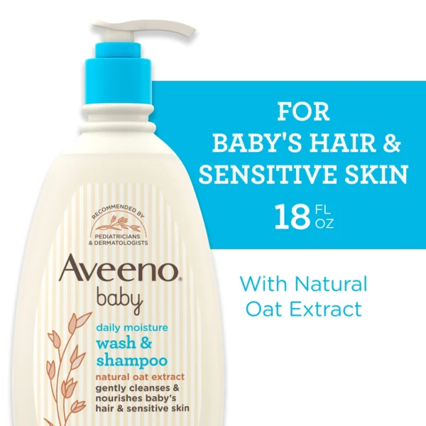 Aveeno Baby Daily Moisture Wash & Shampoo With Natural Oat Extract 532ml