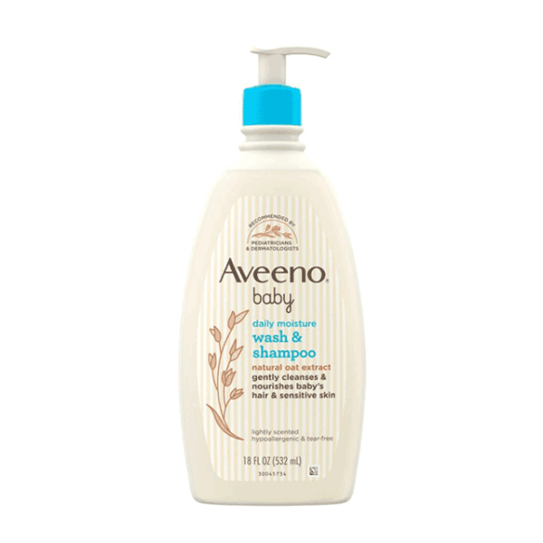 Aveeno Baby Daily Moisture Wash & Shampoo With Natural Oat Extract 532ml