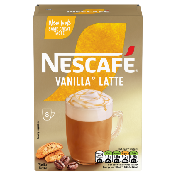 Nescafe Vanilla Latte Coffee Sachets 26 Pack