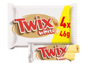 Twix White Chocolate Biscuit Snack Bars Multipack Chocolate 4x46g
